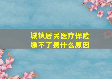 城镇居民医疗保险缴不了费什么原因