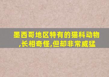 墨西哥地区特有的猫科动物,长相奇怪,但却非常威猛