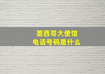 墨西哥大使馆电话号码是什么