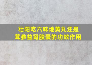 壮阳吃六味地黄丸还是茸参益肾胶囊的功效作用