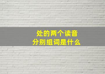 处的两个读音分别组词是什么