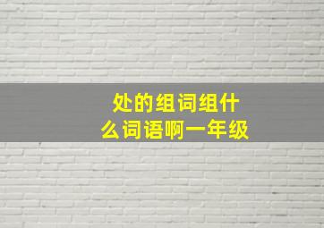 处的组词组什么词语啊一年级