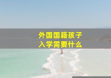 外国国籍孩子入学需要什么