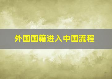 外国国籍进入中国流程