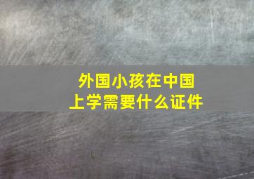 外国小孩在中国上学需要什么证件