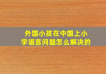 外国小孩在中国上小学语言问题怎么解决的