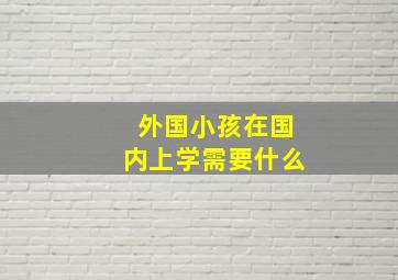 外国小孩在国内上学需要什么