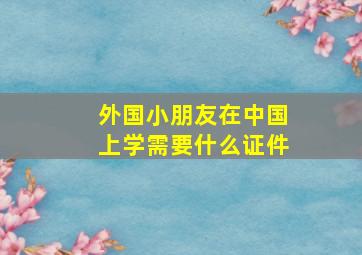 外国小朋友在中国上学需要什么证件