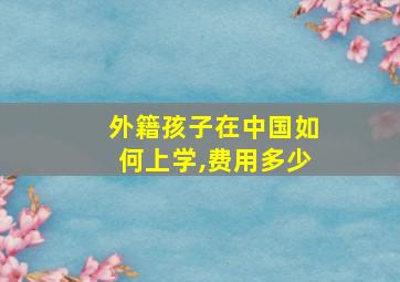 外籍孩子在中国如何上学,费用多少