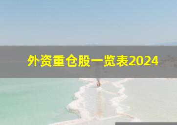 外资重仓股一览表2024