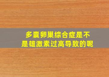 多囊卵巢综合症是不是雄激素过高导致的呢