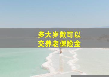 多大岁数可以交养老保险金