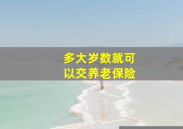 多大岁数就可以交养老保险