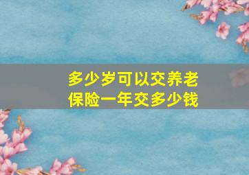 多少岁可以交养老保险一年交多少钱