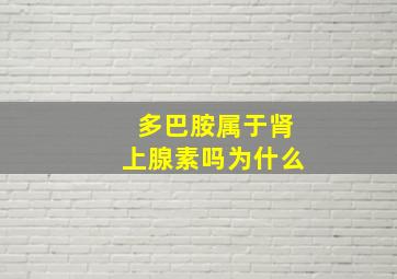 多巴胺属于肾上腺素吗为什么