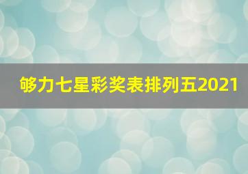 够力七星彩奖表排列五2021