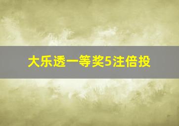 大乐透一等奖5注倍投