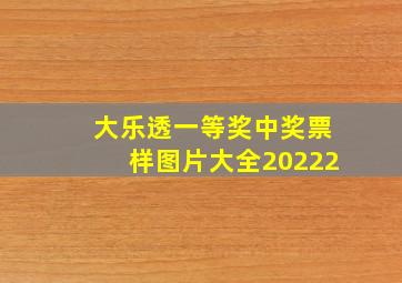 大乐透一等奖中奖票样图片大全20222