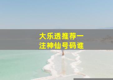 大乐透推荐一注神仙号码谁