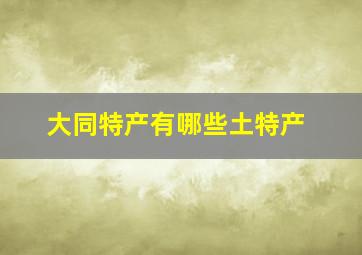 大同特产有哪些土特产