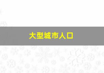 大型城市人口