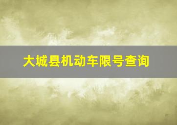 大城县机动车限号查询