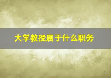 大学教授属于什么职务