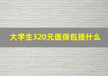 大学生320元医保包括什么