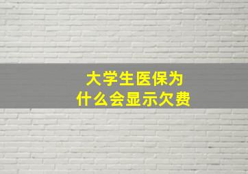 大学生医保为什么会显示欠费