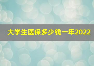 大学生医保多少钱一年2022