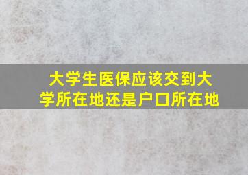 大学生医保应该交到大学所在地还是户口所在地