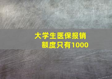 大学生医保报销额度只有1000