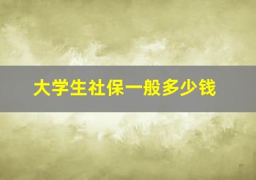 大学生社保一般多少钱