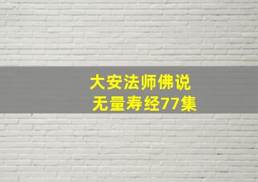 大安法师佛说无量寿经77集