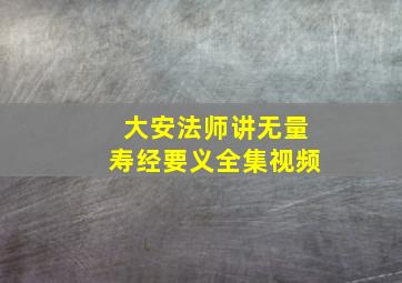 大安法师讲无量寿经要义全集视频