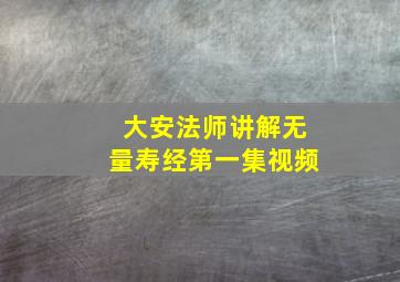 大安法师讲解无量寿经第一集视频