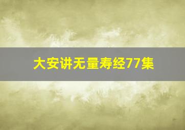 大安讲无量寿经77集