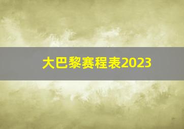 大巴黎赛程表2023