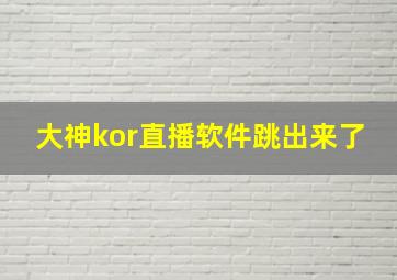 大神kor直播软件跳出来了