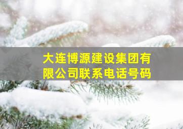 大连博源建设集团有限公司联系电话号码