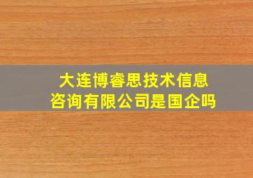 大连博睿思技术信息咨询有限公司是国企吗