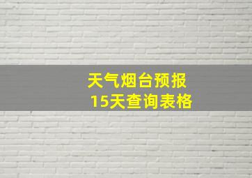 天气烟台预报15天查询表格