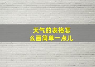 天气的表格怎么画简单一点儿