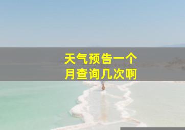 天气预告一个月查询几次啊