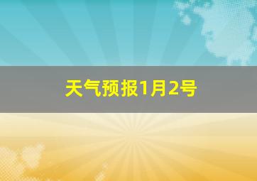 天气预报1月2号