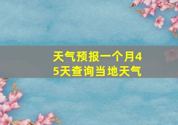 天气预报一个月45天查询当地天气