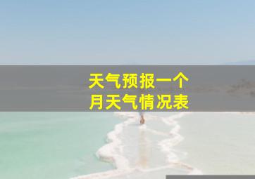 天气预报一个月天气情况表