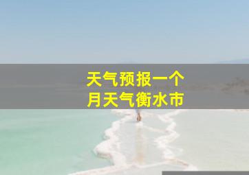 天气预报一个月天气衡水市