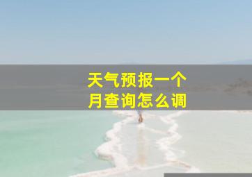 天气预报一个月查询怎么调