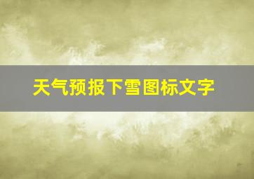 天气预报下雪图标文字